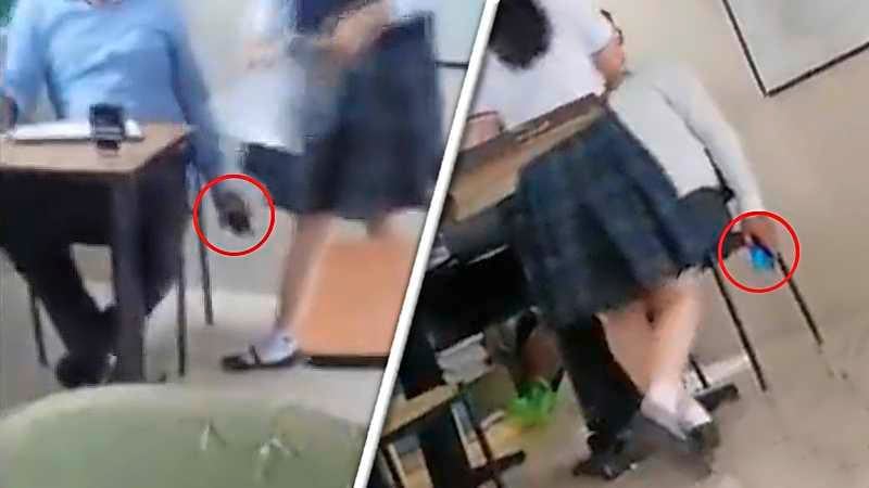 Schokkend: leraar leerlingen onder rokje | Video Telegraaf.nl