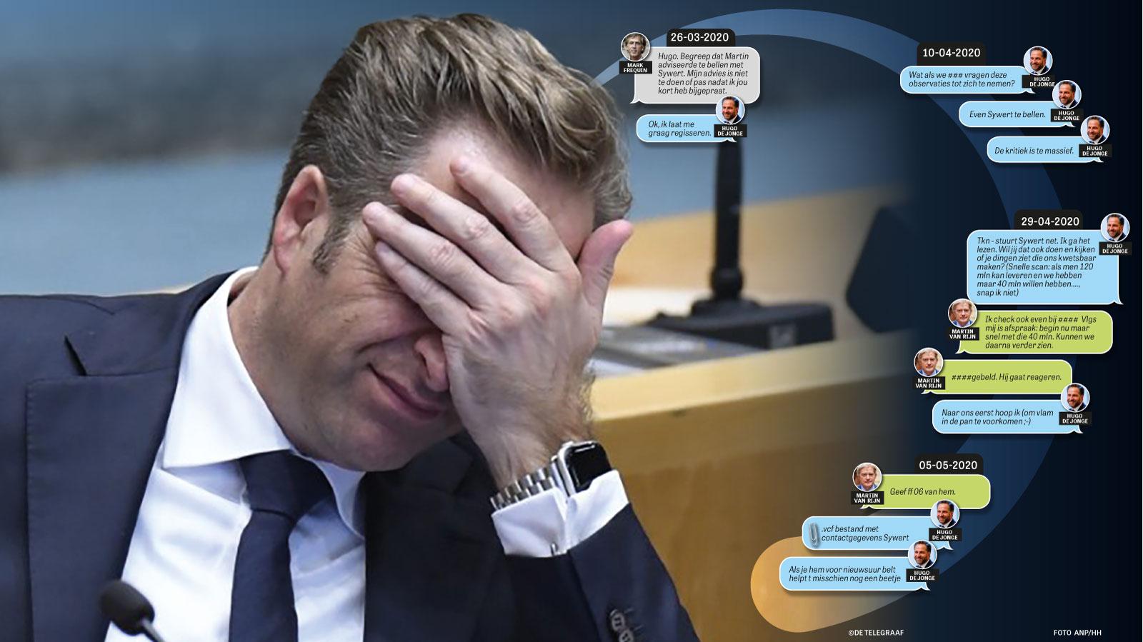 Hugo de Jonge trekt boetekleed aan voor mondkapjesdeal | Binnenland | Telegraaf.nl